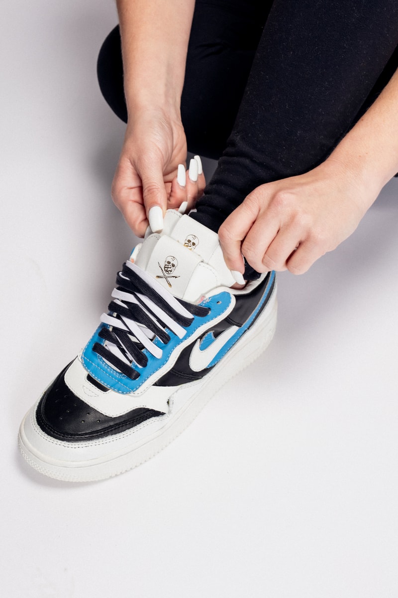 The Shoe Surgeon sacai x Nike Air Force 1 Blazer Mid White Teal Black
