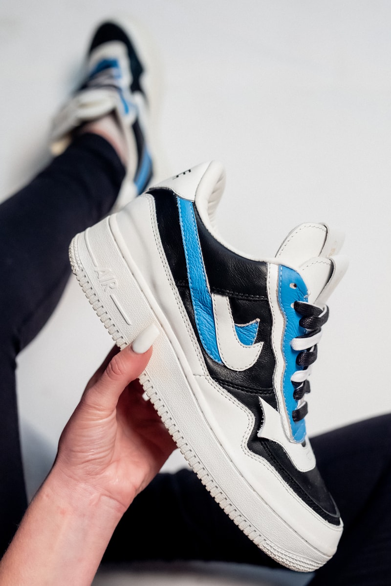 The Shoe Surgeon sacai x Nike Air Force 1 Blazer Mid White Teal Black