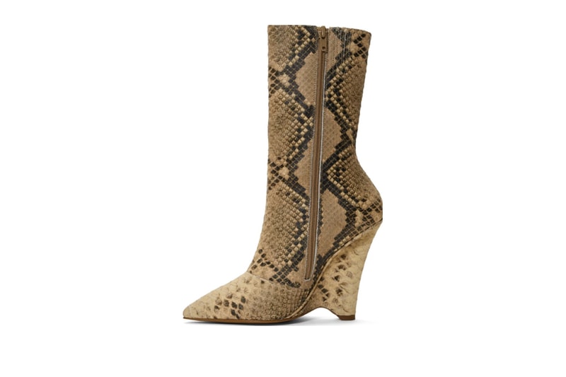 YEEZY Season 8 Collection Beige Python Wedge Boots