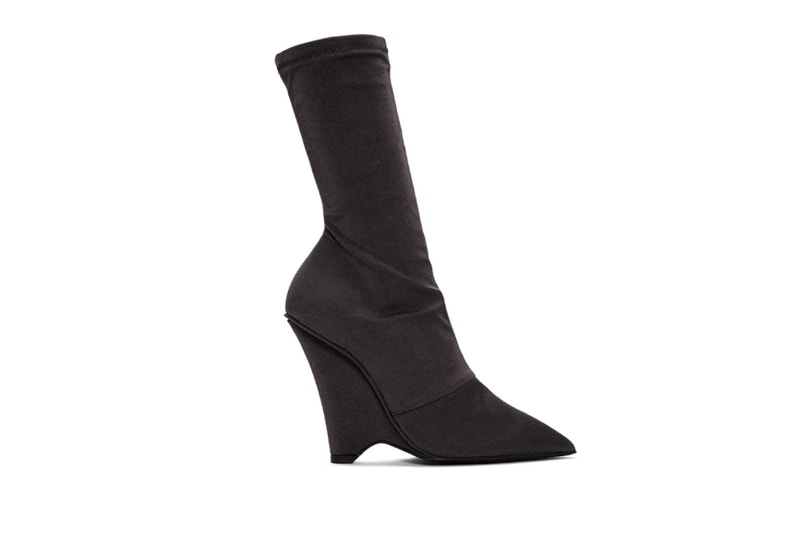 YEEZY Season 8 Collection Black Satin Stretch Wedge Boots