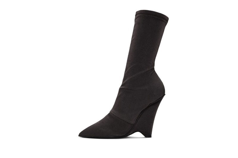 YEEZY Season 8 Collection Black Satin Stretch Wedge Boots