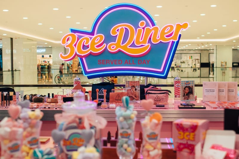 A Look Inside 3CE's Retro Diner-Themed Pop Up in Hong Kong