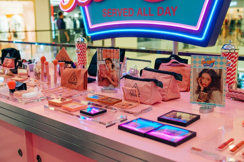 3CE Diner Pop Up Hong Kong Beauty Makeup Lipstick Eyeshadow Samples