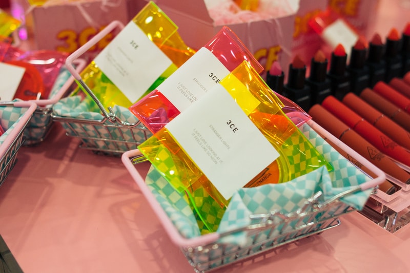 3CE Diner Pop Up Hong Kong Beauty Makeup Neon Samples