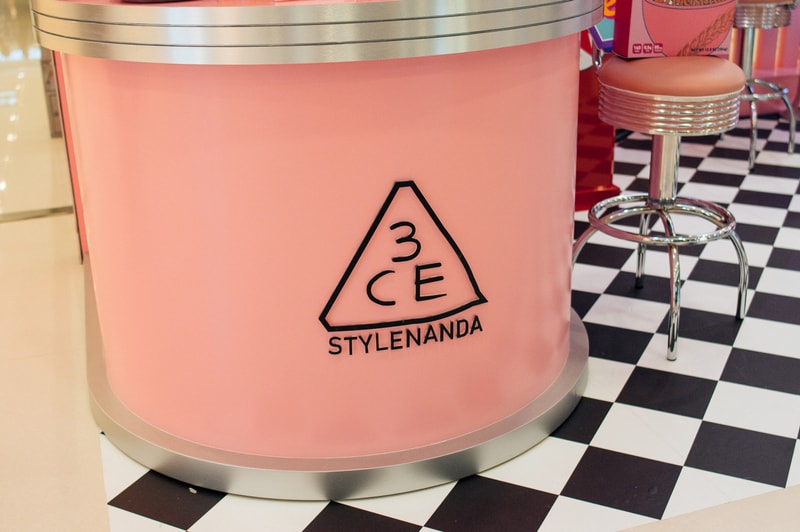 3CE Diner Pop Up Hong Kong Beauty Makeup Countertop