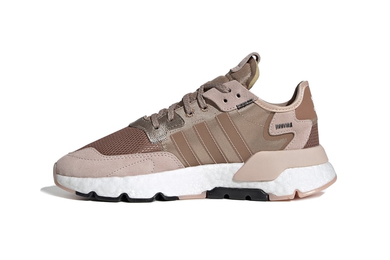 adidas Nite Jogger Metallic Rose Gold Pink Shoe Sneaker Trainer Footwear Runner Boost Shin