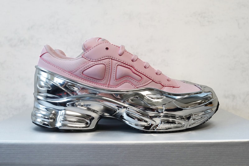 adidas originals Raf Simons RS Ozweego pastel Pink Metallic Mirror Silver Sole Sneakers Trainers