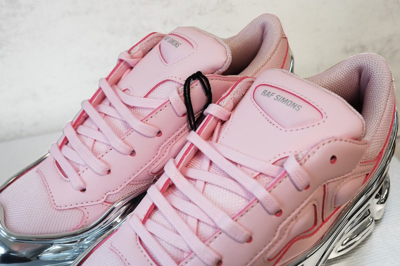 adidas originals Raf Simons RS Ozweego pastel Pink Metallic Mirror Silver Sole Sneakers Trainers