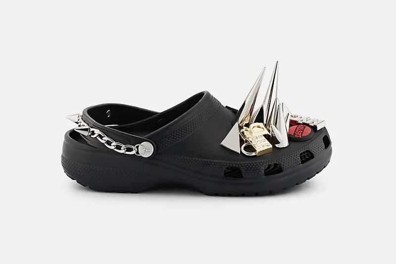 Barneys x Crocs Punk Studded Rubber Clogs Black
