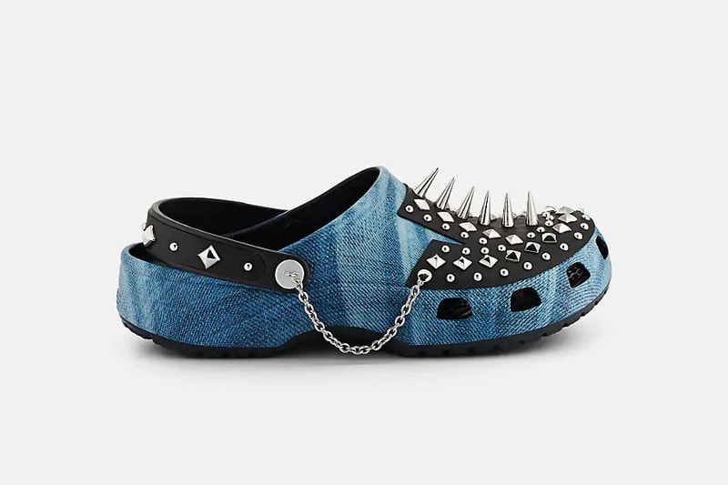Barneys x Crocs Punk Studded Rubber Clogs Blue
