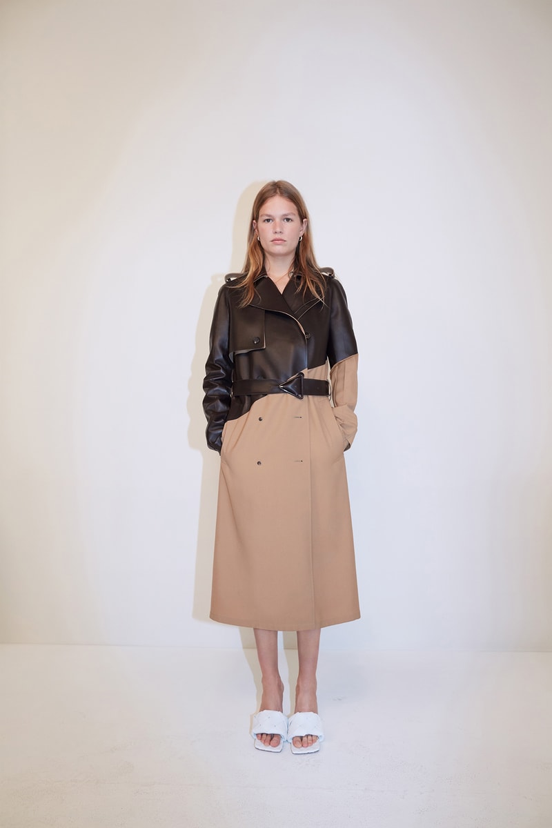 bottega veneta pre spring 2020 lookbook daniel lee leather bag footwear trench coat