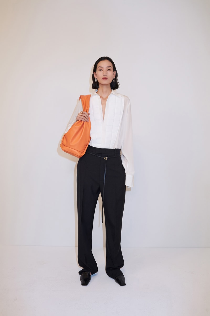 bottega veneta pre spring 2020 lookbook daniel lee leather bag footwear orange