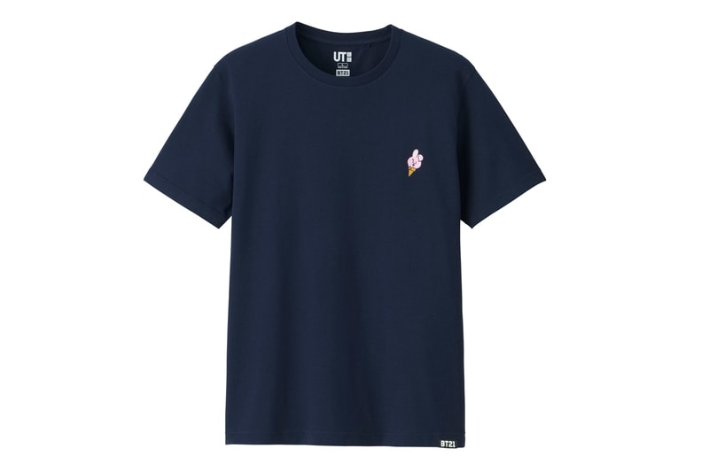 BT21 BTS Uniqlo UT Collaboration K-pop Big Hit Entertainment T-Shirt Black
