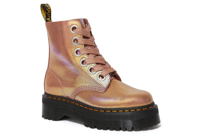 Dr. Martens Pink Blue Iridescent Platform Molly Pascal Boots Holly Shoes Holographic Metallic