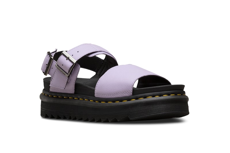 Dr. Martens Sandal Collection Festival Season Shoe Footwear Colorful Leather Silhouettes Straps Summer Concert Outfit Pink Yellow Purple Design Release