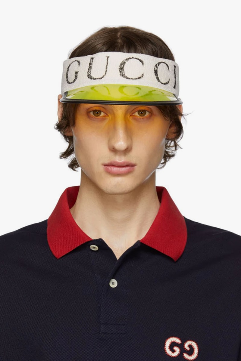 Gucci Off White Vinyl Sun Visor Yellow