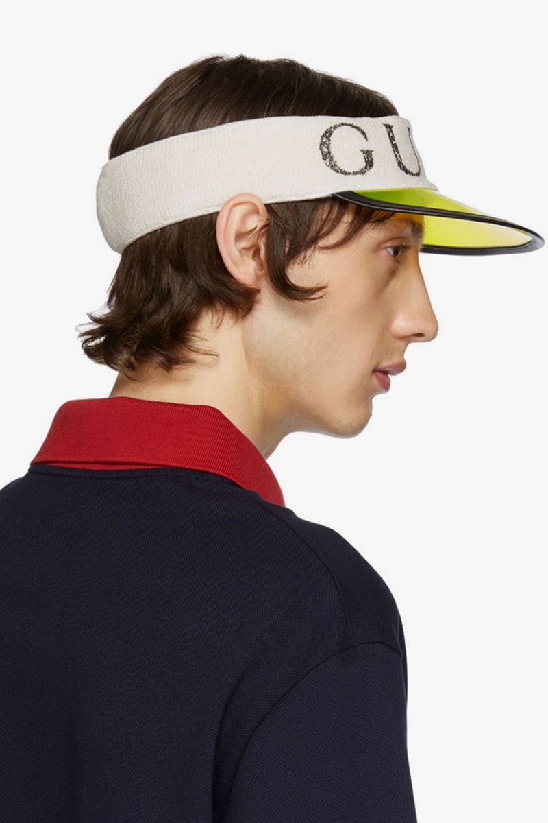 Gucci Off White Vinyl Sun Visor Yellow