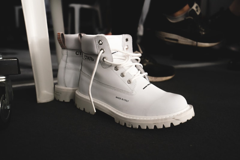 Heron Preston Spring/Summer 2020 Collection PFWM Paris Fashion Week Mens Backstage Gigi Hadid Nike GORE-TEX Collaboration Levis Alton Masson Range Behind The Scenes Streetwear
