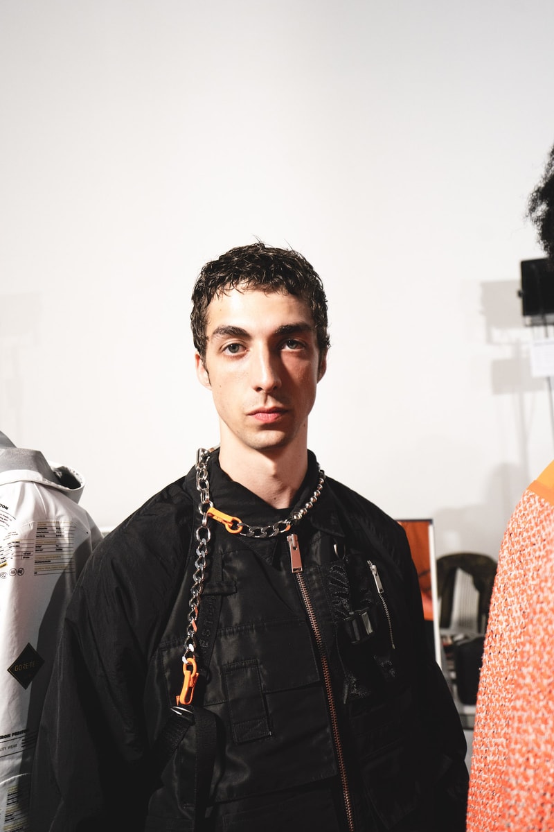 Heron Preston Spring/Summer 2020 Collection PFWM Paris Fashion Week Mens Backstage Gigi Hadid Nike GORE-TEX Collaboration Levis Alton Masson Range Behind The Scenes Streetwear