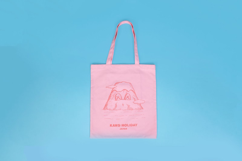 KAWS AllRightsReserved Japan Collection Drop T-shirt Tote Collectibles Pastel Blue Pink Gray Black White Figurines Pin Mugs Cups Plush