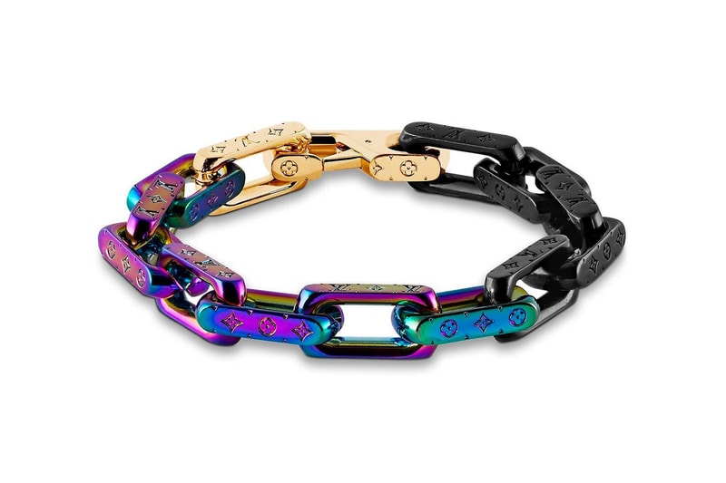 Louis Vuitton Virgil Abloh Spring Summer 2019 Monogram Bracelet Gold Purple Black