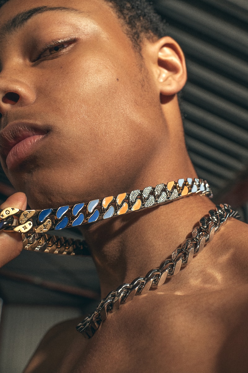 Louis Vuitton Virgil Abloh Spring Summer 2019 Monogram Necklace Bracelet Silver Multicolored