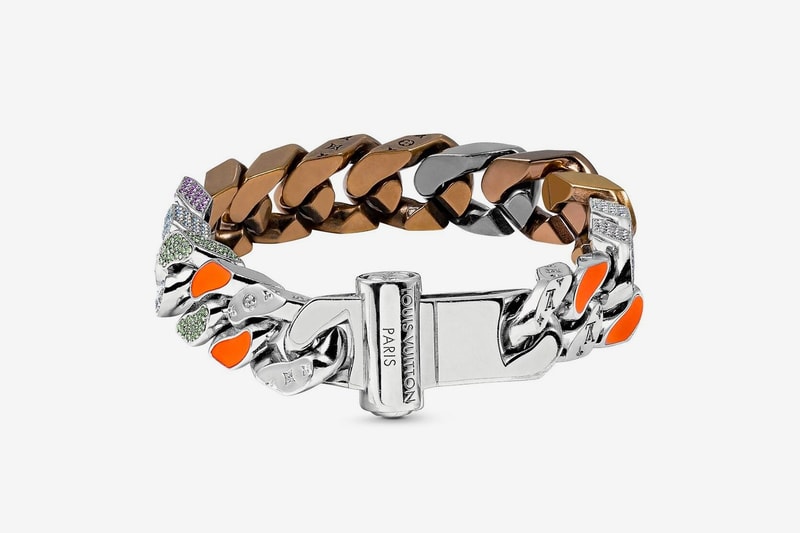 Louis Vuitton Virgil Abloh Spring Summer 2019 Monogram Bracelet Silver Brown Orange
