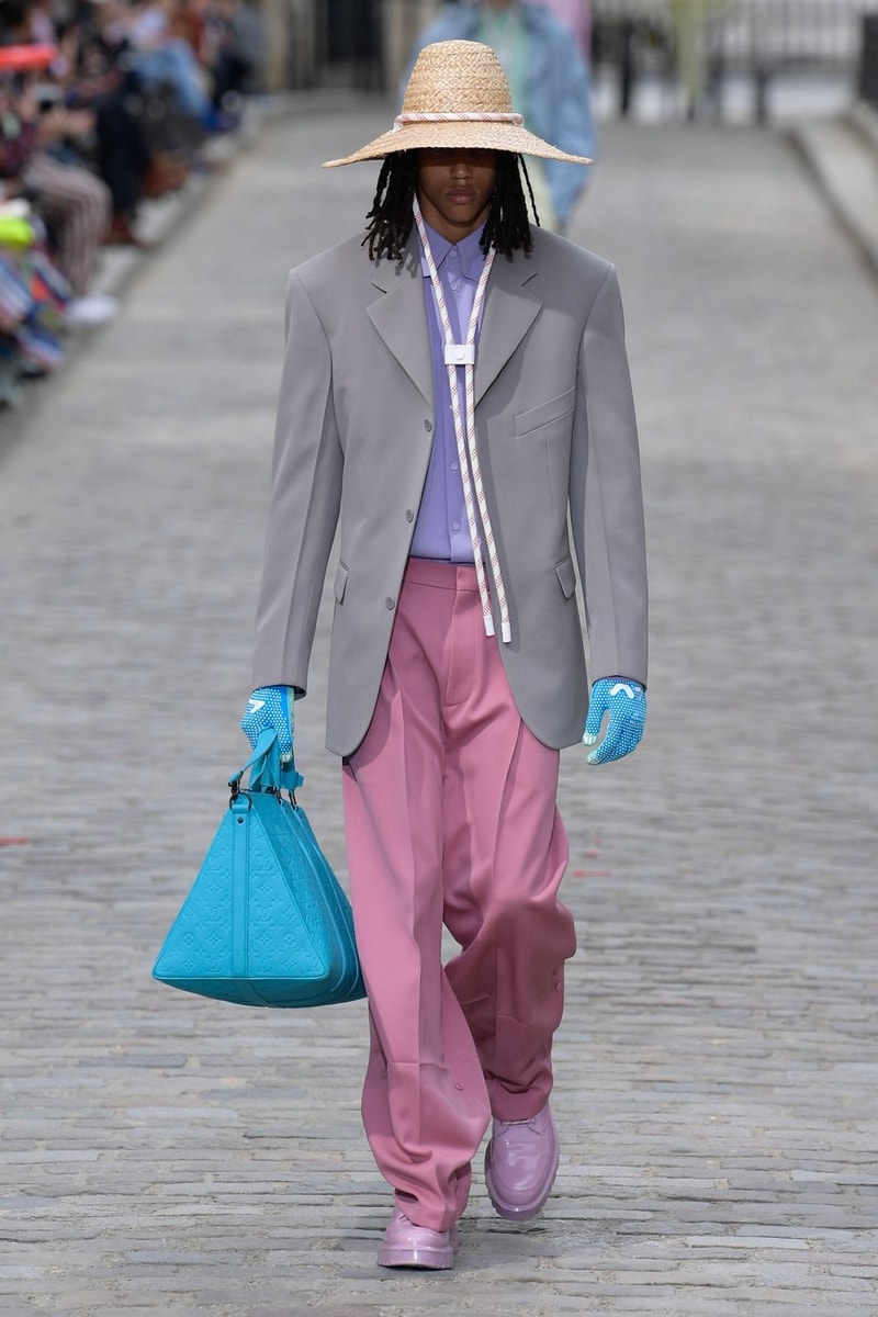 Louis Vuitton Virgil Abloh Spring Summer 2020 Paris Fashion Week Men's Show Collection Jacket Grey Pants Pink
