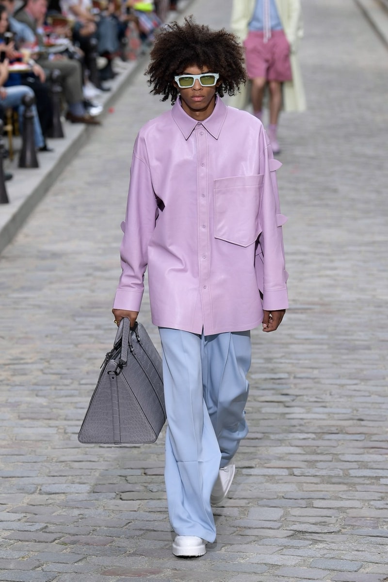 Louis Vuitton Virgil Abloh Spring Summer 2020 Paris Fashion Week Men's Show Collection Jacket Purple Pants Blue