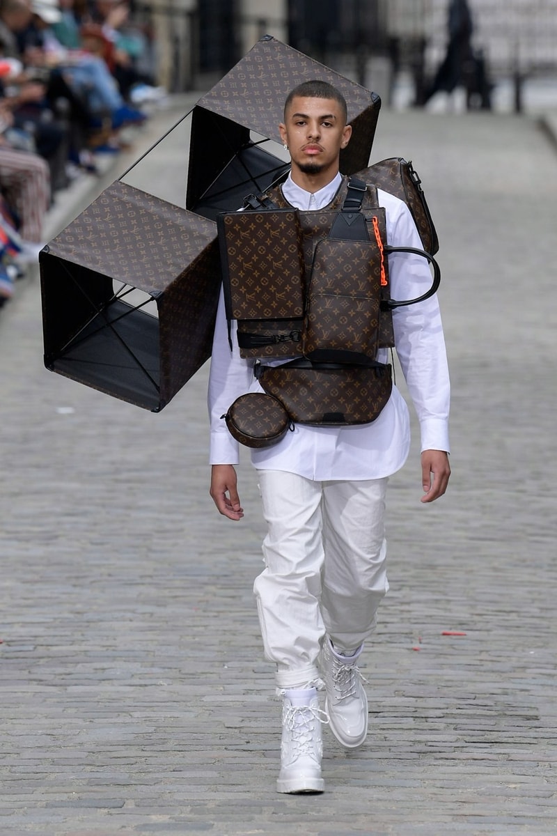 Louis Vuitton Virgil Abloh Spring Summer 2020 Paris Fashion Week Men's Show Collection Shirt Pants White Monogram Vest Brown Black