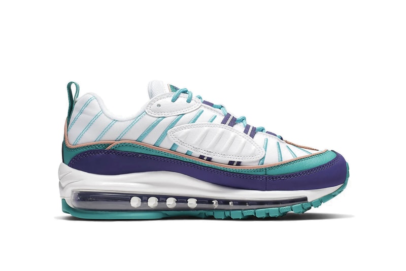 Nike Aix Max 98 "Court Purple/Spirit Teal" Shoe White Turquoise Blue Summer Sneaker Trainer Release