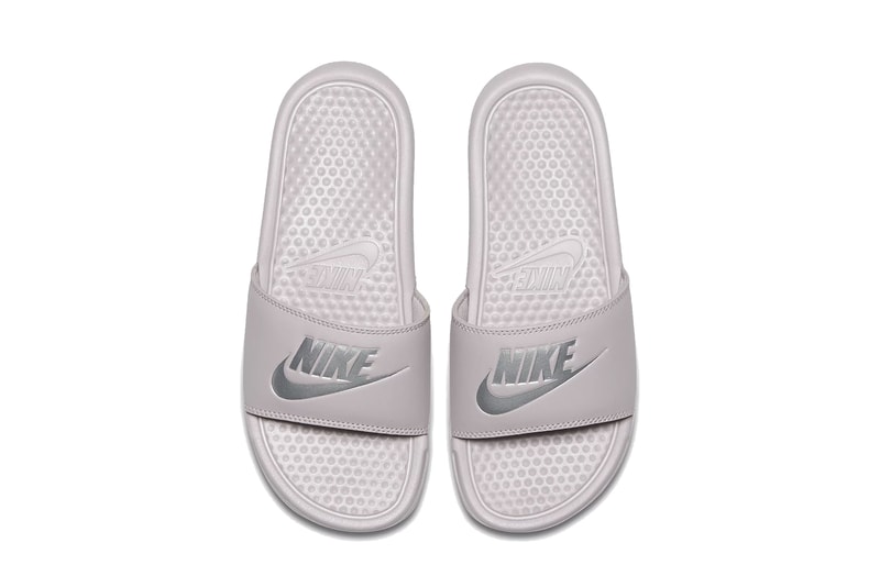 Nike Benassi Logo Slides Pink/White Summer Drop Black Sandal Pool Shoe Slippers Streetwear 
