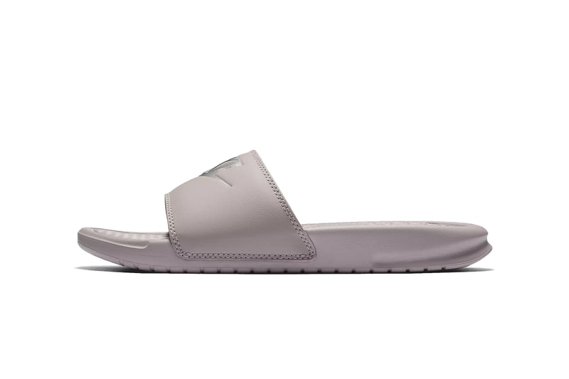 Nike Benassi Logo Slides Pink/White Summer Drop Black Sandal Pool Shoe Slippers Streetwear 