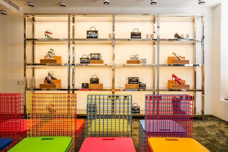 off-white virgil abloh accessories jitney bag soho new york city nyc manhattan prince street empty gallery store footwear leather goods