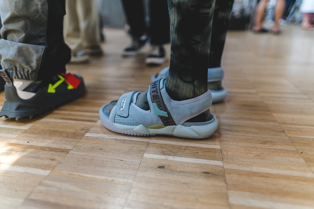 Off-White Virgil Abloh Spring Summer 2020 Paris Fashion Week Show Collection Backstage Gigi Hadid Blazer White Green Blue Red