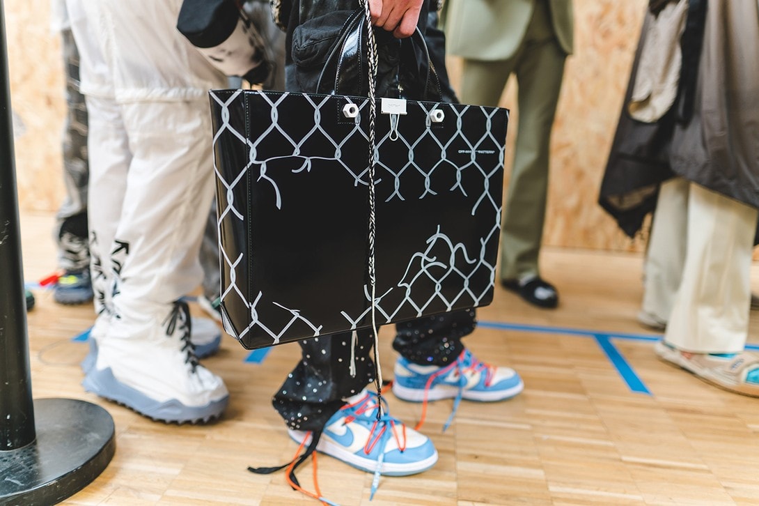 Off-White Virgil Abloh Spring Summer 2020 Paris Fashion Week Show Collection Backstage Gigi Hadid Blazer White Green Blue Red