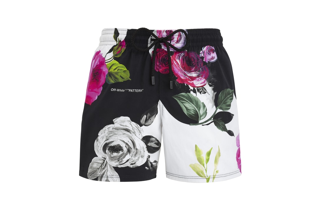 Vilebrequin x Off White Collaboration Swim Shorts Floral Black White