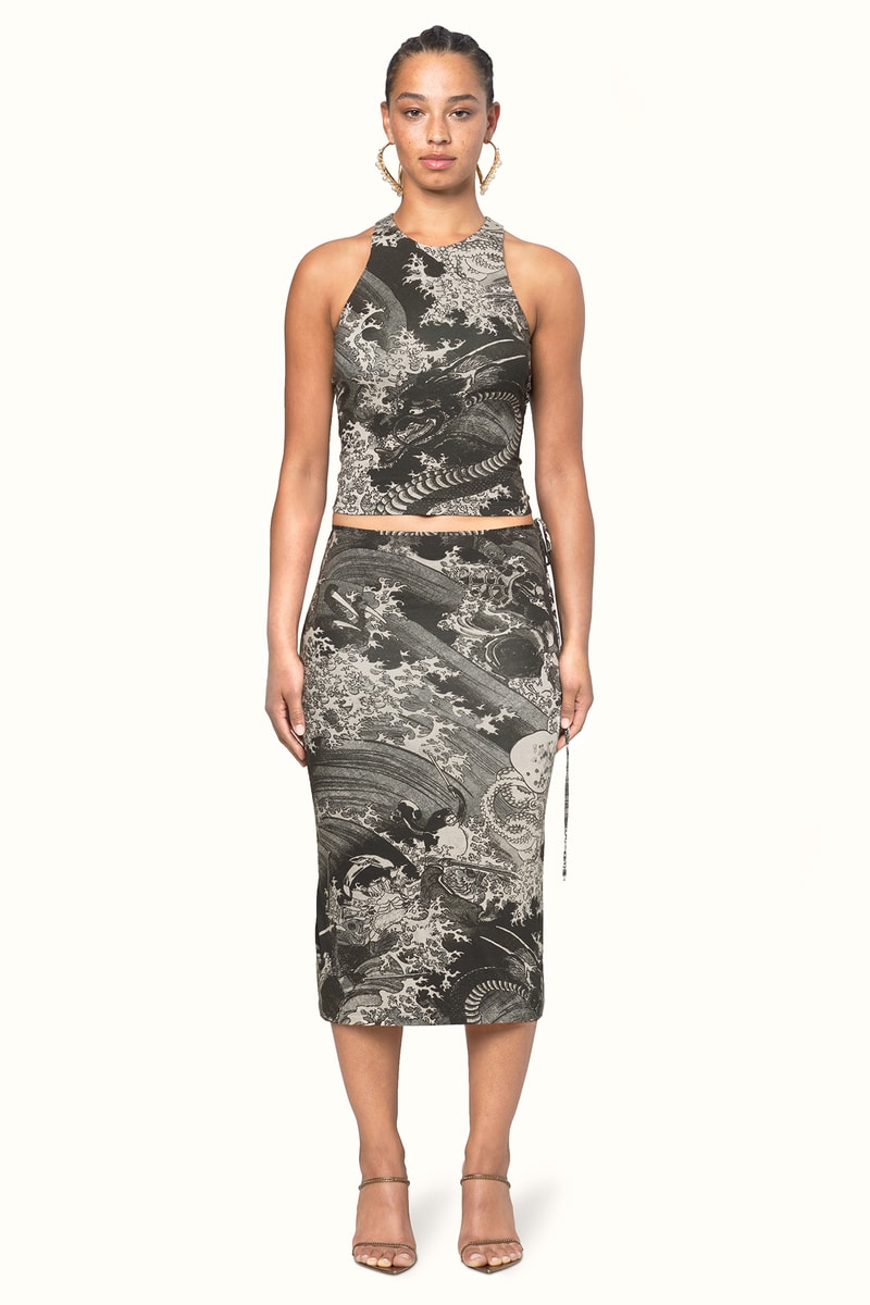 Rihanna Fenty LVMH Luxury Fashion Brand Maison Release 6 19 black top skirt dress heels sandals
