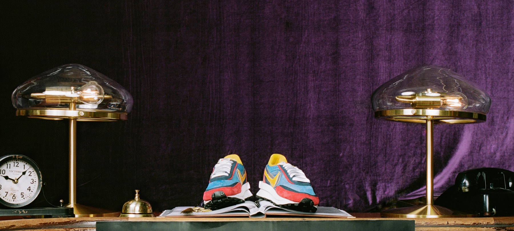 sacai x Nike LDWaffle Blazer Mid Editorial Wes Anderson The Grand Budapest Hotel Bellboy Uniform Green Yellow Orange