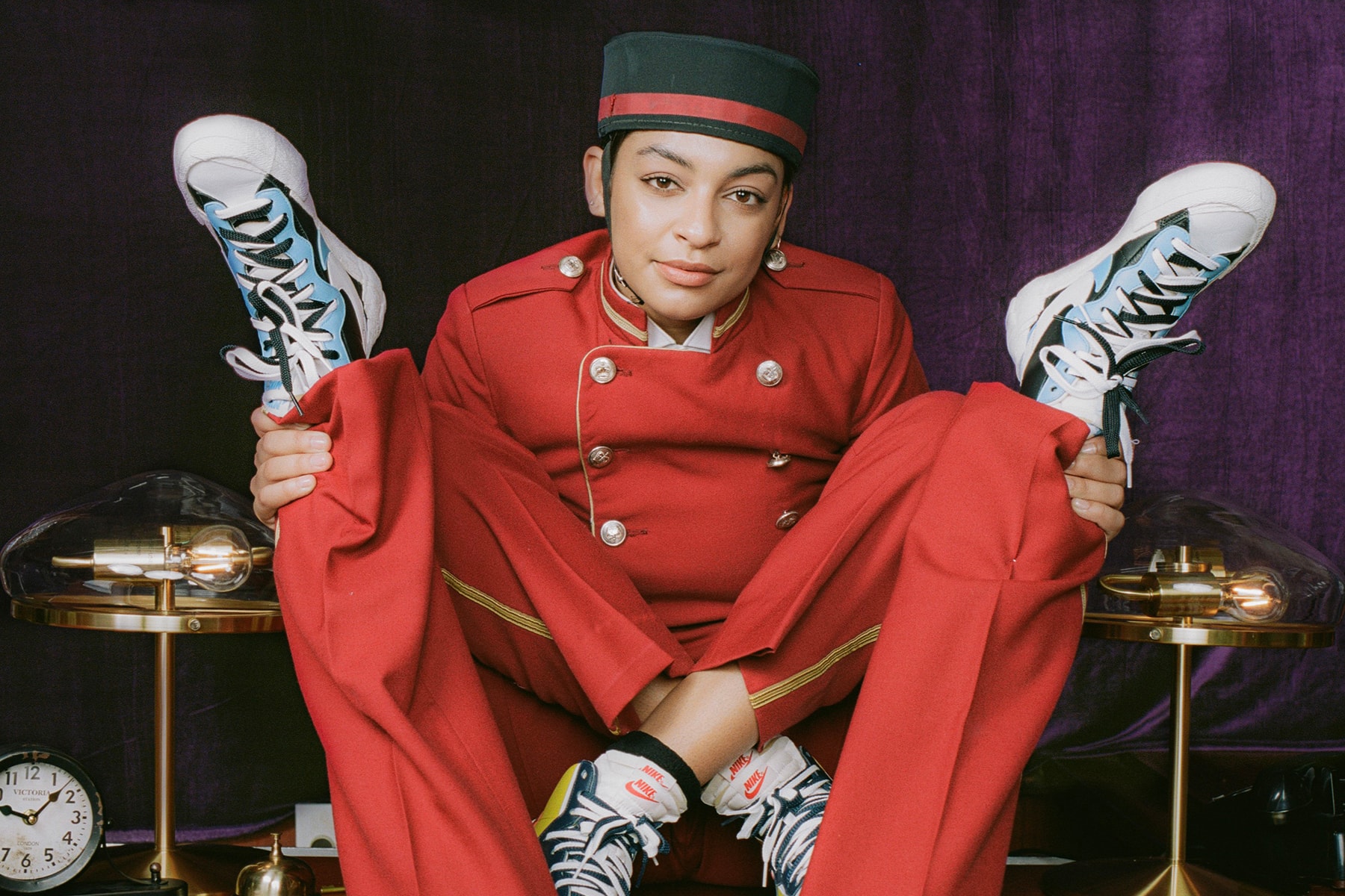 sacai x Nike LDWaffle Blazer Mid Editorial Wes Anderson The Grand Budapest Hotel Bellboy Uniform Green Yellow Orange