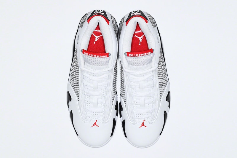 Supreme x Air Jordan XIV White Red Black