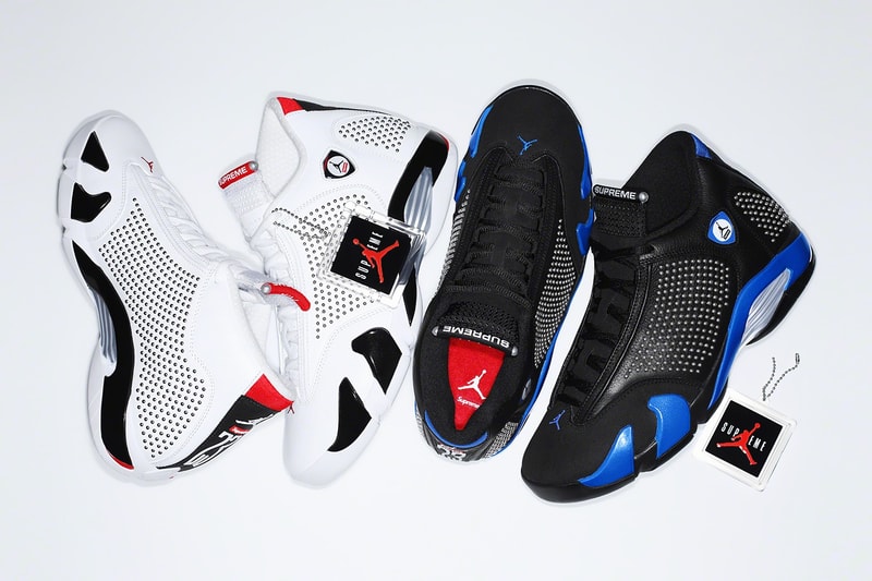 Supreme x Air Jordan XIV White Red Black Blue