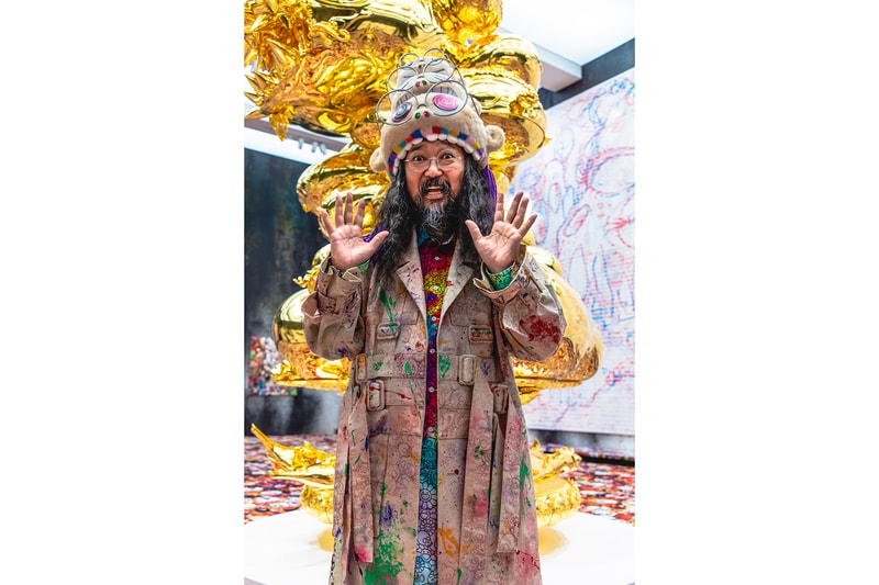 takashi murakami exhibit hong kong flower skull tai kwun gallery collection costume gold doramon asia pop-up shop plushie notebook sticker