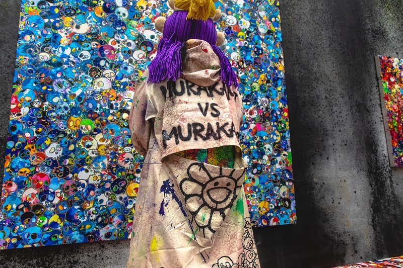 takashi murakami exhibit hong kong flower skull tai kwun gallery collection costume gold doramon asia pop-up shop plushie notebook sticker
