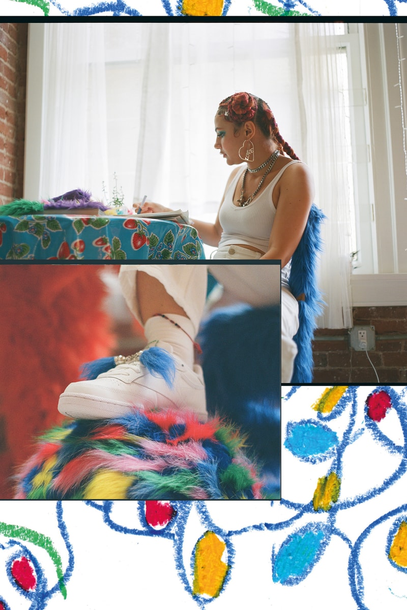 Reebok Sport The Unexpected Club C Campaign Uzumaki Cepeda Fur Accessory Shirt White Blue