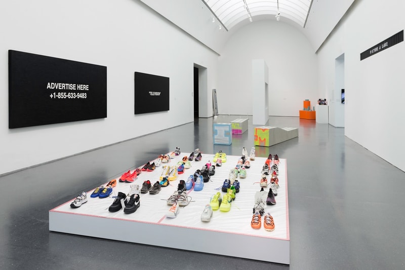 Virgil Abloh MCA Chicago Exhibit Entrance Off White Nike Jordan Brand Sneakers