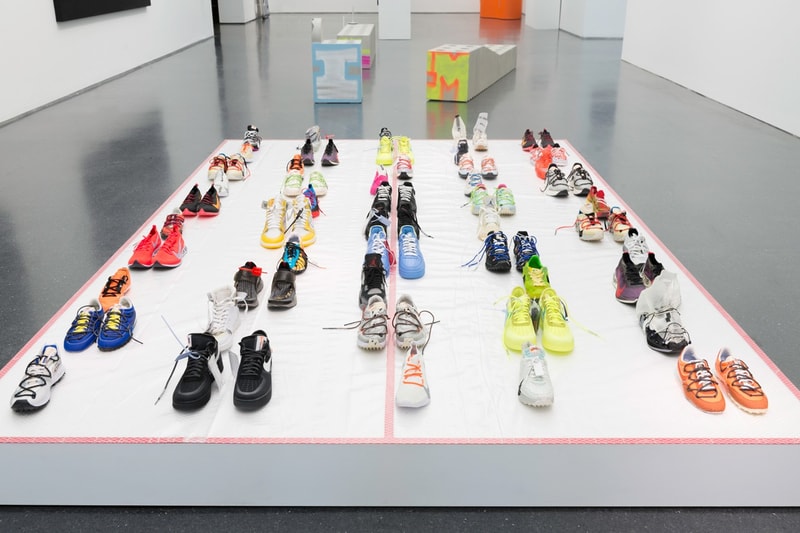 Virgil Abloh MCA Chicago Exhibit Entrance Off White Nike Jordan Brand Sneakers