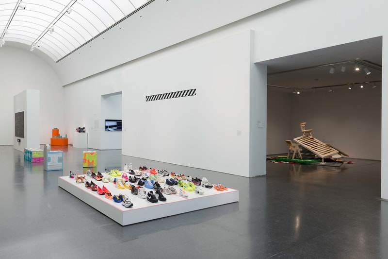 Virgil Abloh MCA Chicago Exhibit Entrance Off White Nike Jordan Brand Sneakers