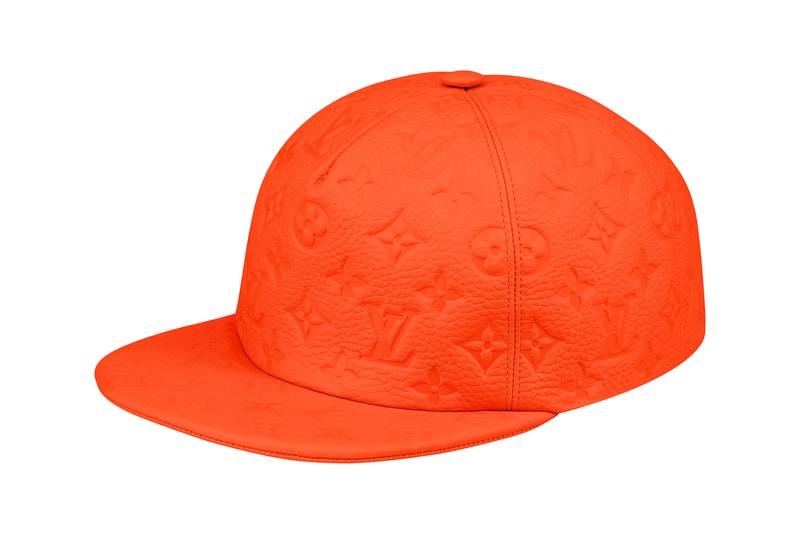 Virgil Abloh Louis Vuitton MCA Chicago Pop Up Collection Monogram Leather Cap Orange