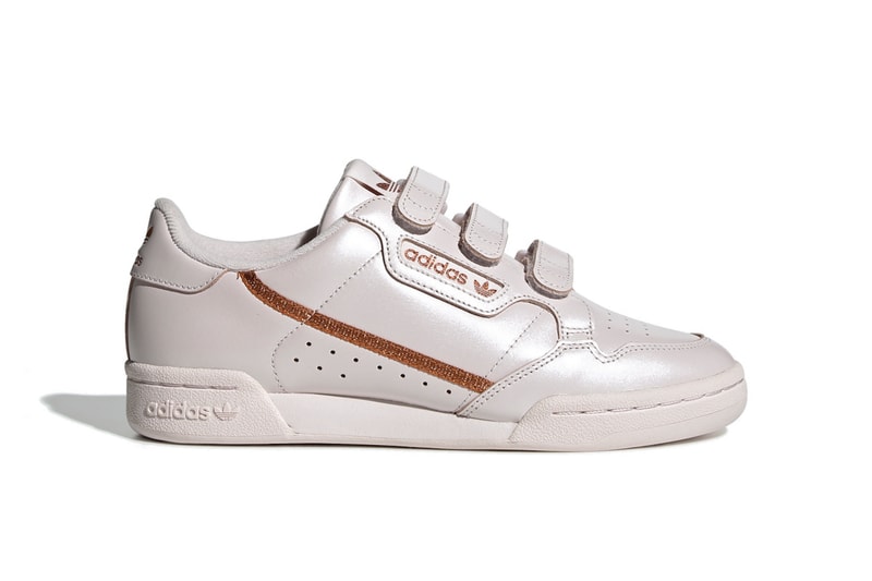 adidas Originals Continental 80 "Pearl Pink" Sneaker Shoe Iridescent Trainer Pearly Rose Velcro Straps Retro